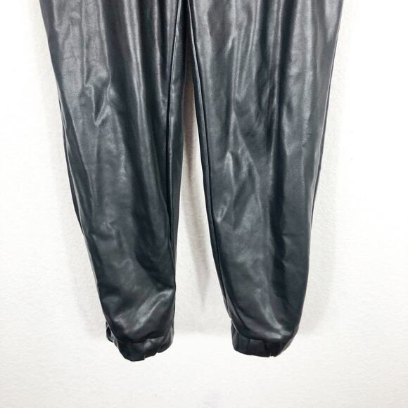 Abercrombie & Fitch Vegan Leather Jogger Pants Size Small High Rise Stretch - Picture 10 of 13